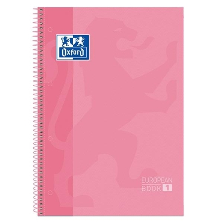 OXFORD CUADERNO MICROPERFORADO EUROPEANBOOK 1 TAPAS EXTRADURAS 80H 90G CUADRICULA 5X5 A4+ ROSA CHICLE