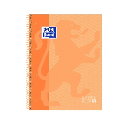 OXFORD CUADERNO MICROPERFORADO EUROPEANBOOK 1 TAPAS EXTRADURAS 80H 90G CUADRICULA 5X5 A4+ MELOCOTON