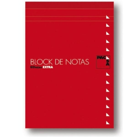 PACSA Bloc notas con tapa 80h 60g liso cuarto
