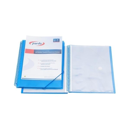 PARDO Carpeta 50 fundas espiral Pardo Studio Style PP folio azul