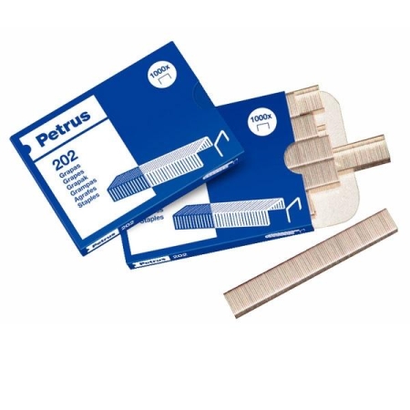 PETRUS Grapas Petrus 202 - Galvanizadas - 10 hojas - Caja 1000 grapas