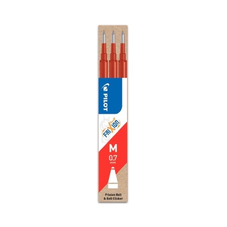 PILOT Paq.3 recambios boligrafo Frixion rojo