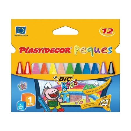PLASTIDECOR C.12 CERAS PLASTICAS PEQUES COLORES SURTIDOS