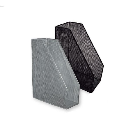 POESSA Revistero metalico de rejilla 100x295x215mm negro