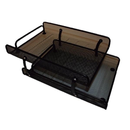 POESSA Bandeja metalica doble de rejilla cromado