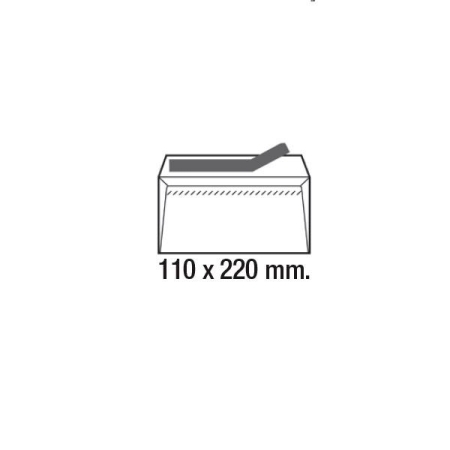 SAM C.500 sobres laser DL tira silicona ventana derecha 90g 110x220mm blanco