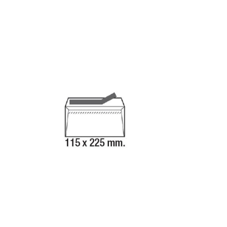 SAM C.500 sobres americano tira silicona ventana derecha 90g DL 115x225mm blanco