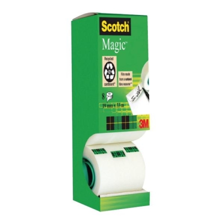 SCOTCH Paq.14 rollos cinta adhesiva invisible Magic 19mmx33m