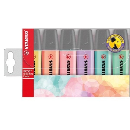 STABILO Paq.6 marcadores fluorescentes Boss trazo 5mm colores surtidos