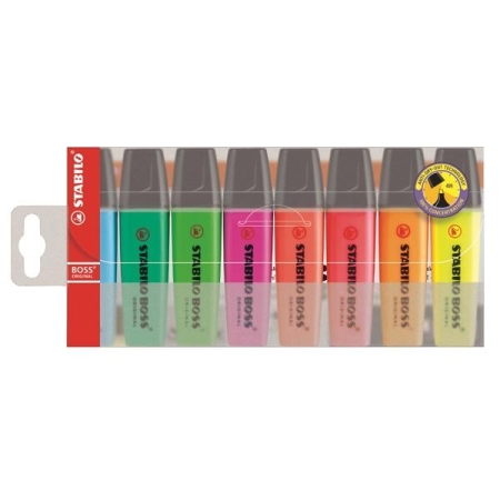 STABILO Paq.8 marcadores fluorescentes Boss trazo 5mm colores surtidos
