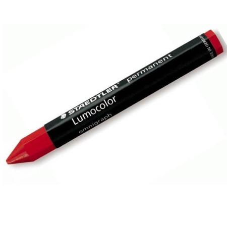 STAEDTLER Cera hexagonal permanente Lumocolor 113x12mm diam rojo
