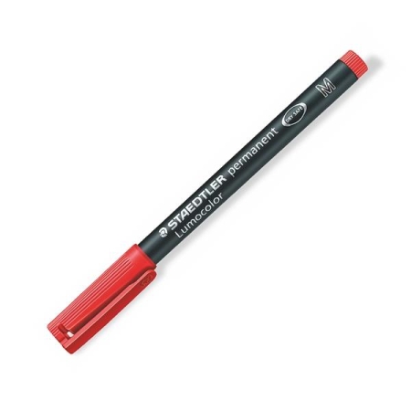 STAEDTLER Rotulador permanente Lumocolor trazo 0,9mm rojo