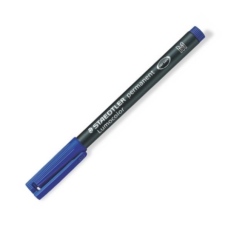 STAEDTLER Rotulador permanente Lumocolor trazo 0,9mm azul
