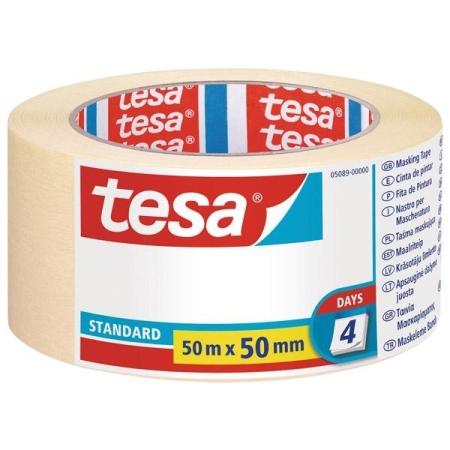 TESA Cinta de pintor Tesa estandar para perfiles rectos 50mx50mm
