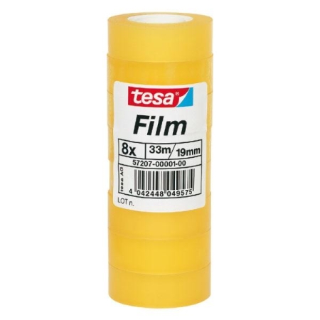TESA Torre 8 rollos cinta adhesiva Tesafilm 19mmx33m