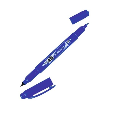 TOMBOW Rotulador permanente mono twin doble punta fina y gruesa nazul