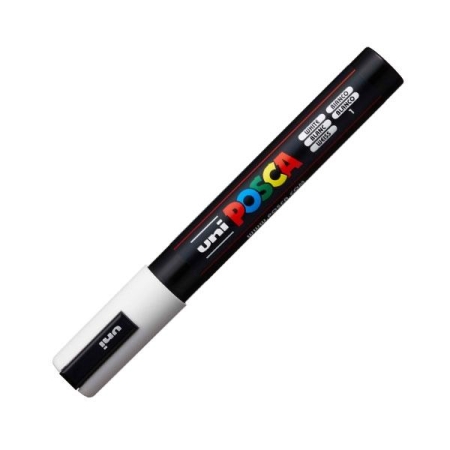 UNI-BALL Marcador de pintura base al agua Uni Posca PC5M para todas las superficies lavable 1,8-2,5mm blanco