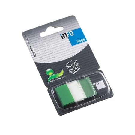 Info flags Banderitas adhesivas con dispensador - 25 x 43 mm - Color verde