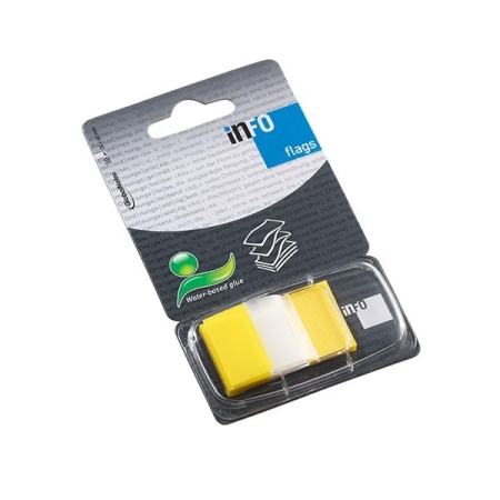 Info flags Banderitas adhesivas con dispensador - 25 x 43 mm - Color amarillo