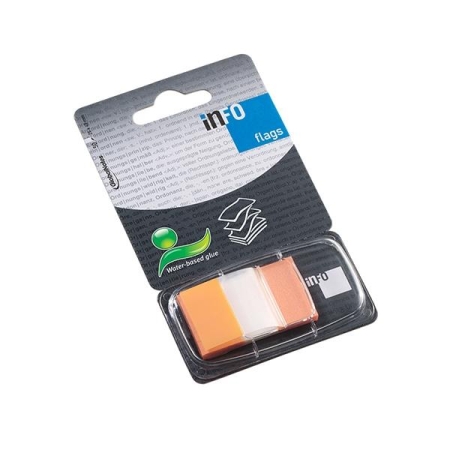 Info flags Banderitas adhesivas con dispensador - 25 x 43 mm - Color naranja