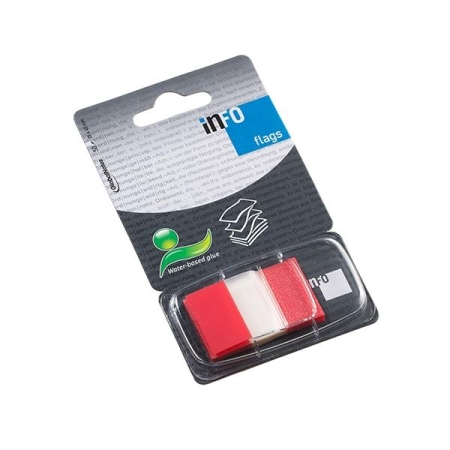 Info flags Banderitas adhesivas con dispensador - 25 x 43 mm - Color rojo