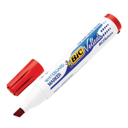 VELLEDA Marcador pizarra Bic Velleda 1751 punta biselada trazo 5,5mm rojo