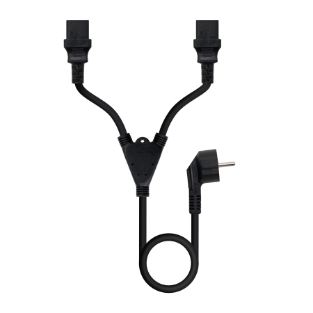 NANOCABLE Cable alimentacion CEE7/M - 2xC13/H, 3 m