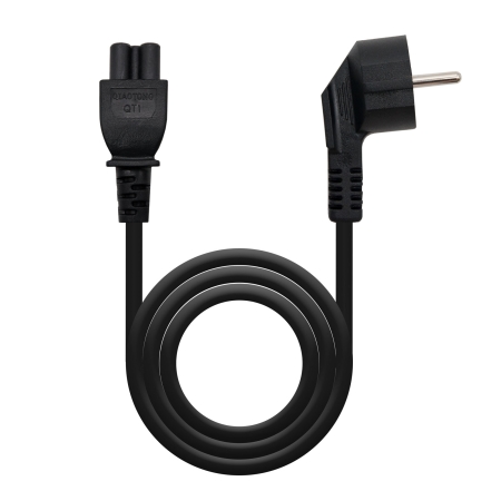 NANOCABLE Cable alim. trebol, CEE7 acodado/M-C5/H, 3 m