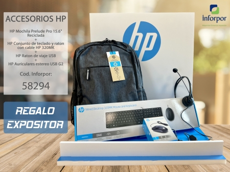 HP Auriculares G2 + Combo 320MK+ Ratón viaje + Mochila 15.6