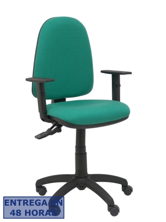 PIQUERAS Y CRESPO Silla Tribaldos verde esmeralda con brazos regulables