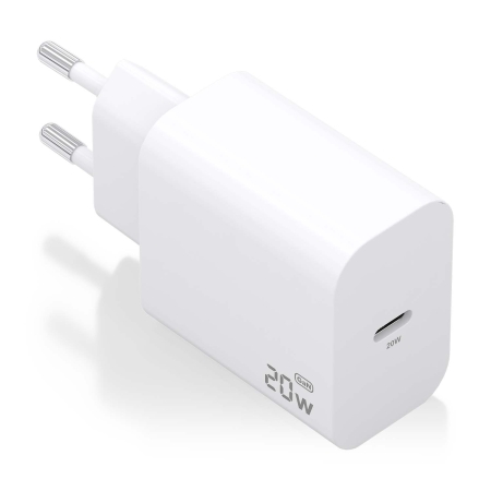 AISENS - CARGADOR GaN 20W, 1xUSB-C PD3.0, BLANCO