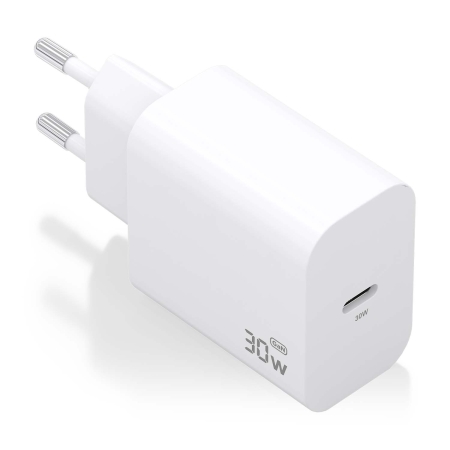 AISENS - CARGADOR GaN 30W, 1xUSB-C PD3.0, BLANCO