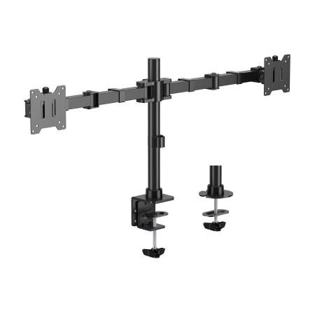 AISENS - SOPORTE DE MESA ECO GIRATORIO E INCLINABLE PARA MONITOR/TV 20KG (3 PIVOTES, 2 BRAZOS) DE 17-35, NEGRO