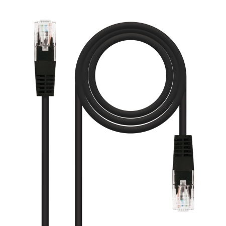 NANOCABLE Cable de red latiguillo RJ45 Cat.6 UTP AWG24, negro, 2.0m