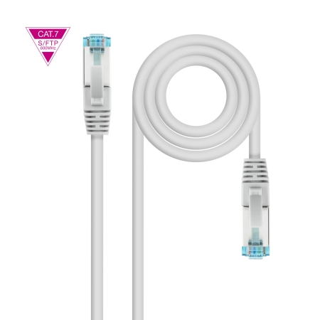 NANOCABLE Cable de Red Cat.7 600MHZ LSZH SFTP PIMF AWG26, Gris, 3m