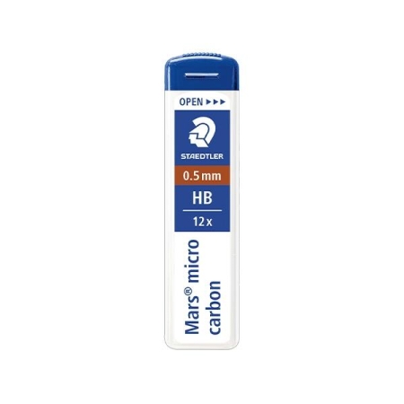 STAEDTLER Tubo 12 minas Mars Micro - Mina 0,5 mm - Dureza HB