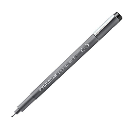 STAEDTLER Rotulador calibrado Pigment Liner - Trazo 0,8 mm - Color negro