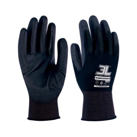 3L Guantes Supercontact N - Talla 7 - Color negro