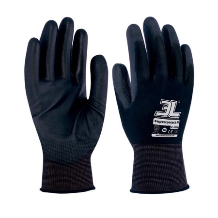 3L Guantes Supercontact N - Talla 9 - Color negro
