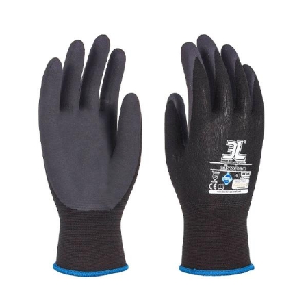 3L Guantes Microfoam - Color negro - Talla 7