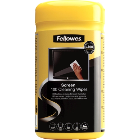 FELLOWES Dispensador de 100 Toallitas 9183101 para Limpieza de Pantallas