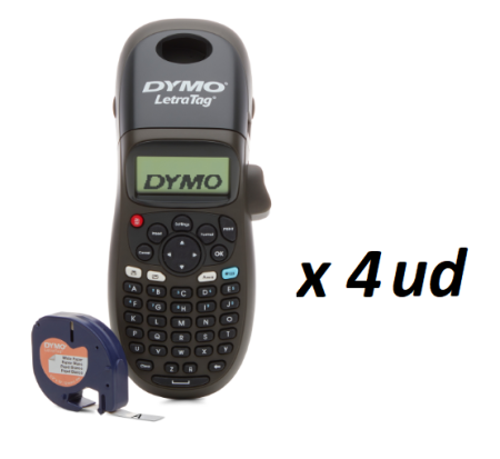DYMO Pack 4 Rotuladoras LETRATAG LT100H Portatil Negra (22.50? UNIDAD)